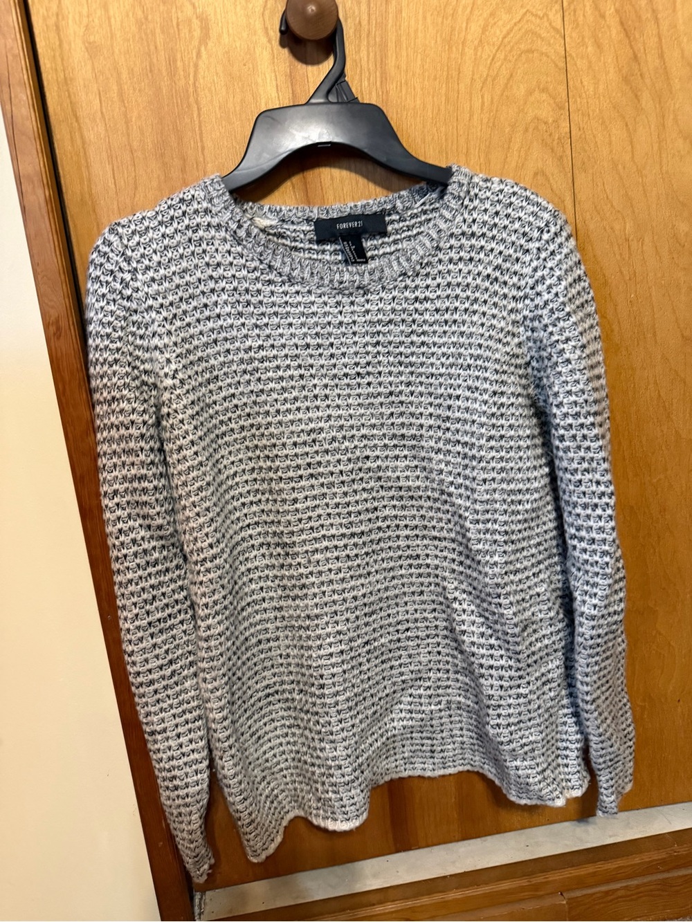 Forever 21 Gray Marled Knit Crewneck Sweater